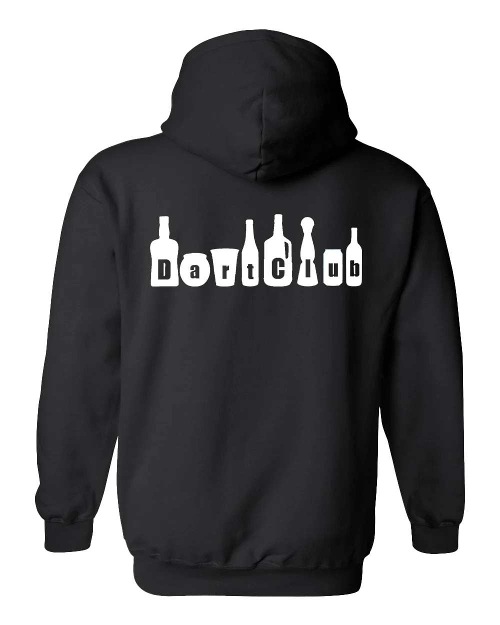 DartClub Assorted Drinks Hoodie in black - detail view