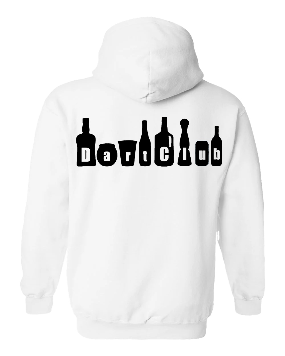 DartClub Assorted Drinks Hoodie in white - lifestyle shot