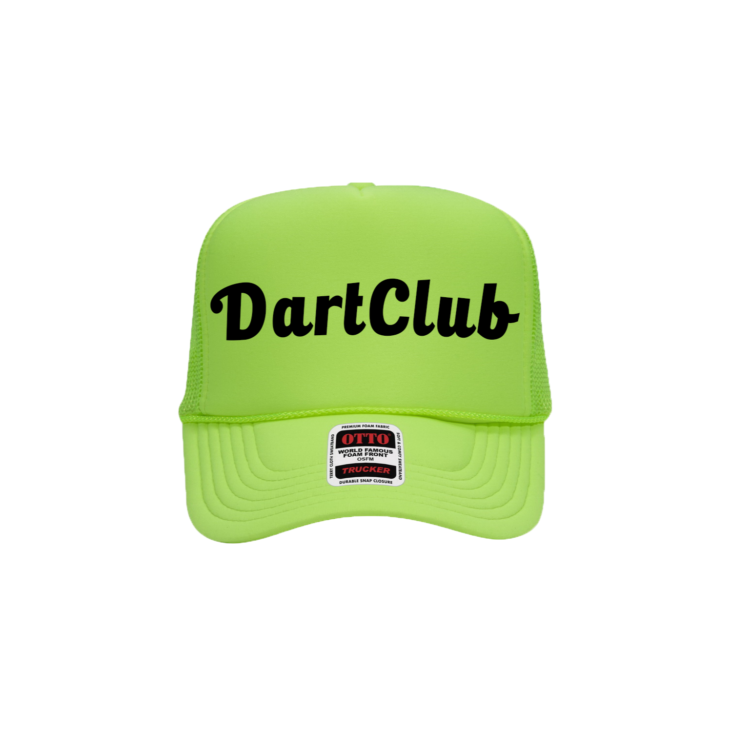 DartClub Drunkard Trucker in neon green - back view