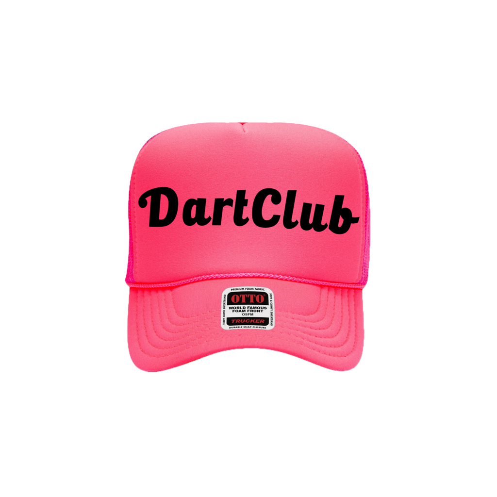 DartClub Drunkard Trucker in neon pink - graphic close-up