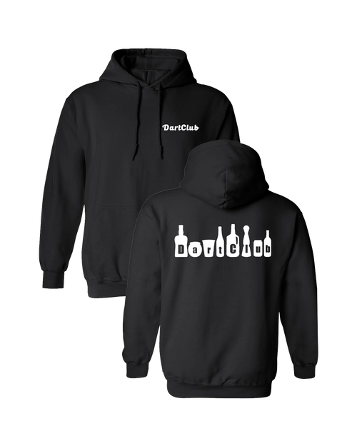 DartClub Assorted Drinks Hoodie in black - front view