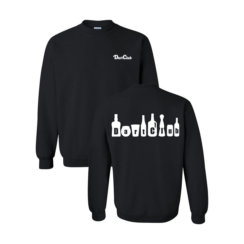 DartClub Assorted Drinks Sweatshirt in black - front view