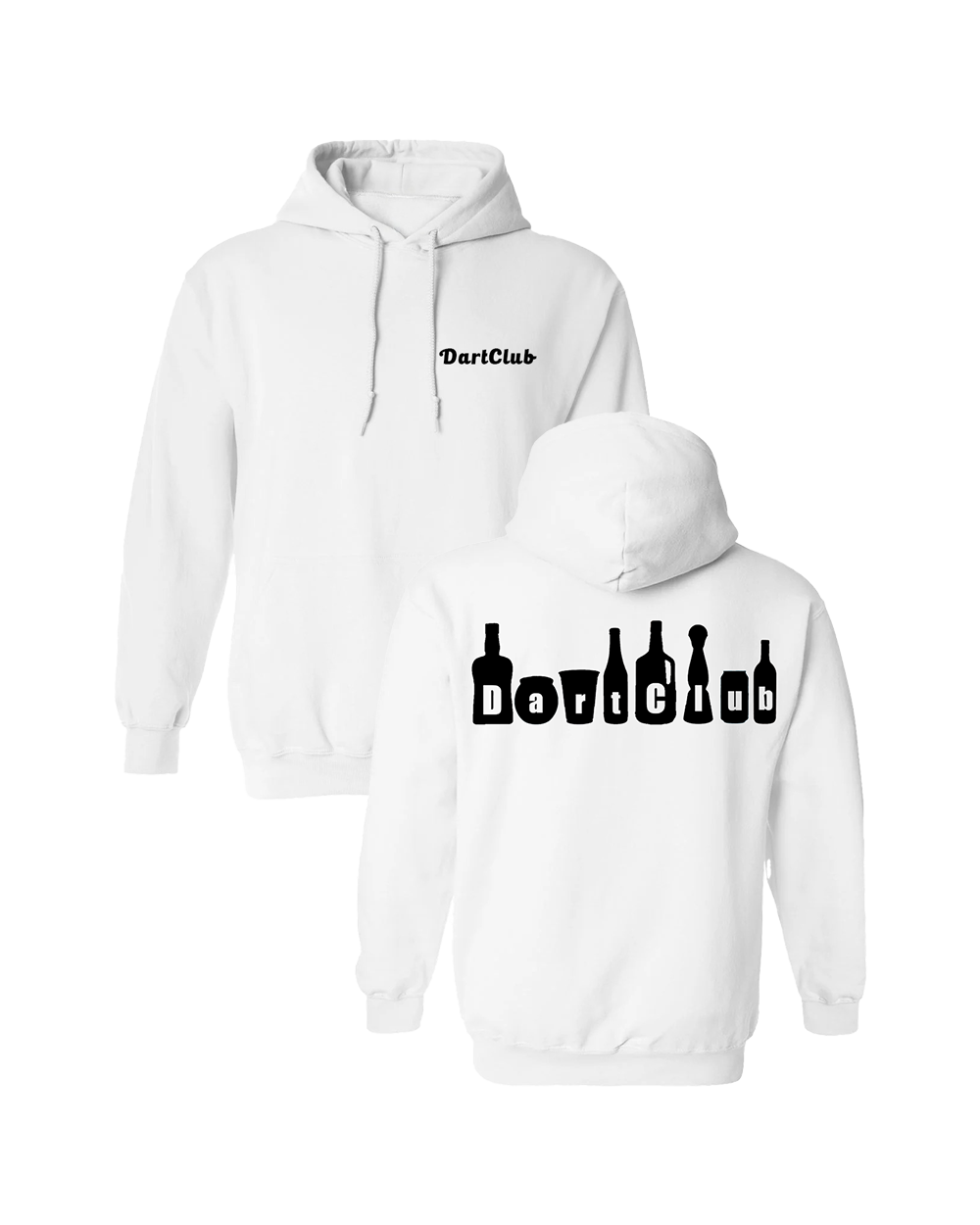 DartClub Assorted Drinks Hoodie in white - front view