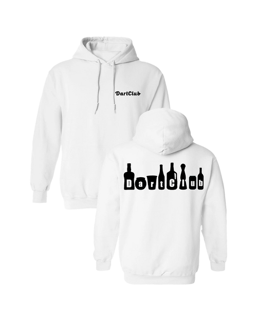 DartClub Assorted Drinks Hoodie in white - front view