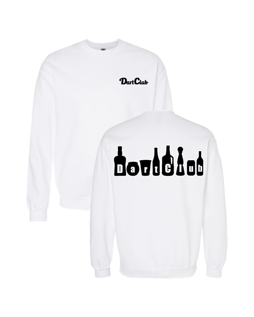 DartClub Assorted Drinks Sweatshirt in white - front view