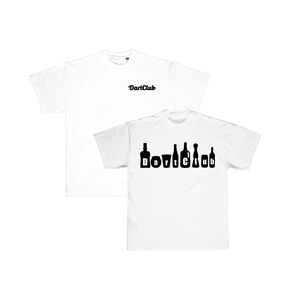 DartClub Assorted Drinks Tee in white - front view