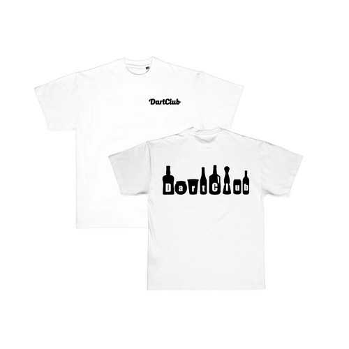 DartClub Assorted Drinks Tee in white - front view