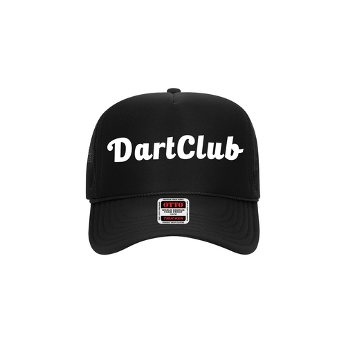 DartClub Trucker Hat in black - back view