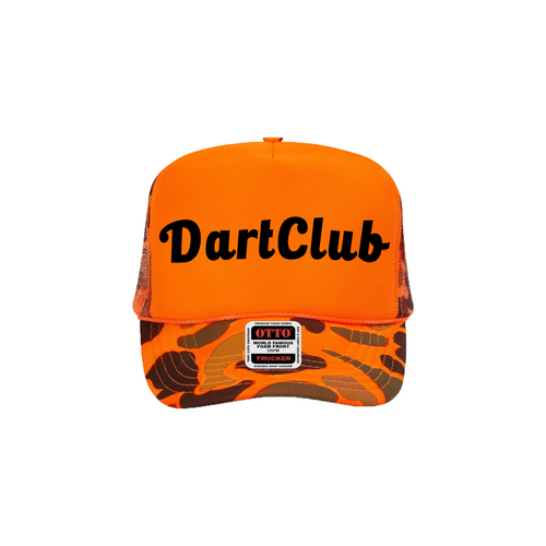 DartClub Drunkard Trucker in olive camo - front view