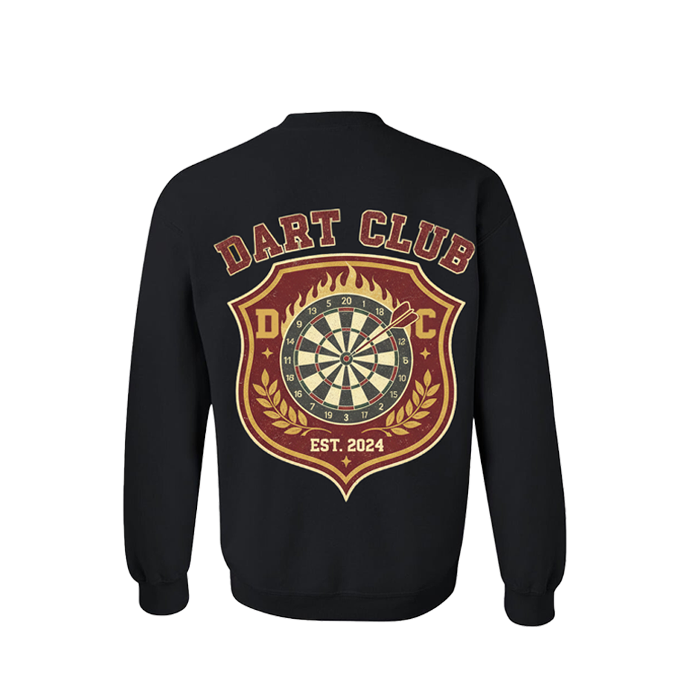 DartClub Collegiate Crest Sweatshirt in black - detail view