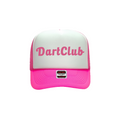 DartClub Trucker Hat in white - front view