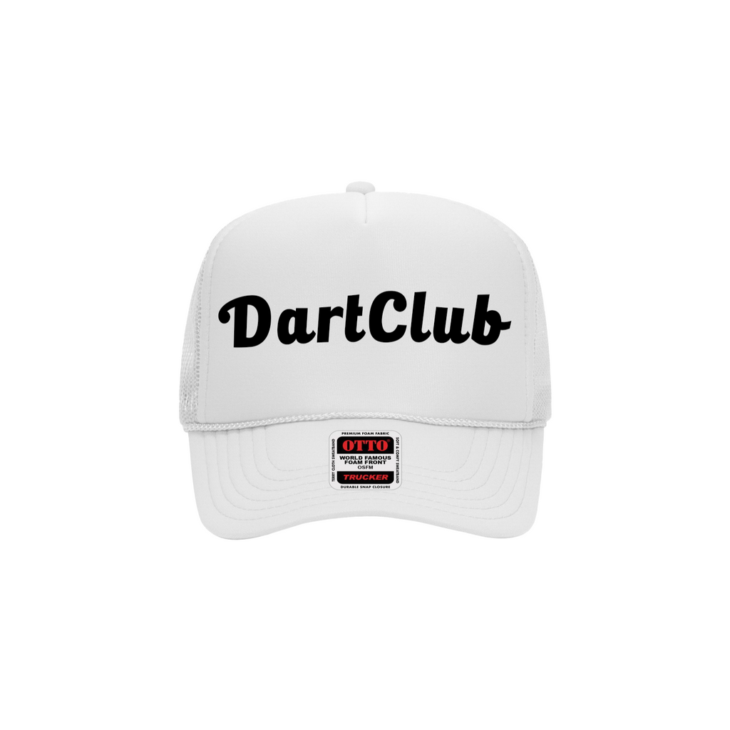 DartClub Trucker Hat in white - detail view