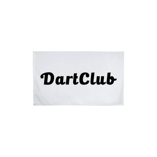 DartClub White Flag in black - front view
