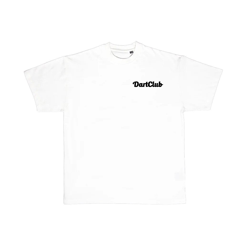 DartClub Tee white tee black logo