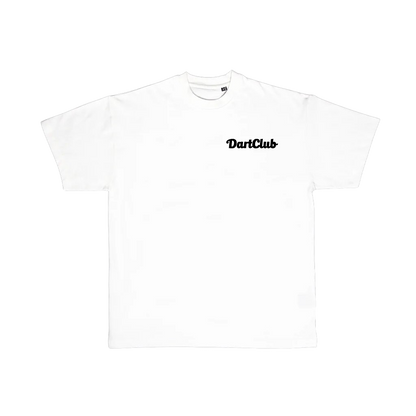 DartClub Tee white tee black logo