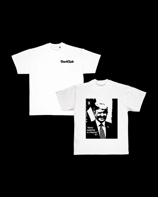 DartClub Trump Tee black and white front and back